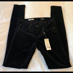 AG Black Velvet The Legging Super Skinny Jeans